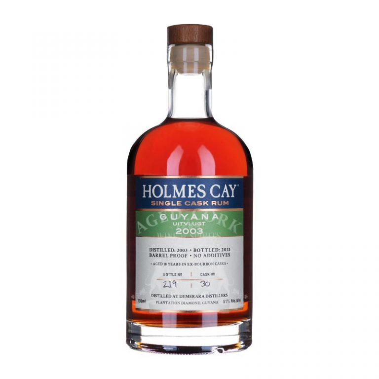 Holmes Cay Guyana Uitvlugt 2003 18 Year Single Cask Rum Aged Cork